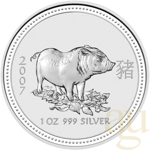 1 Unze Silbermünze Australien Lunar I Schwein 2007