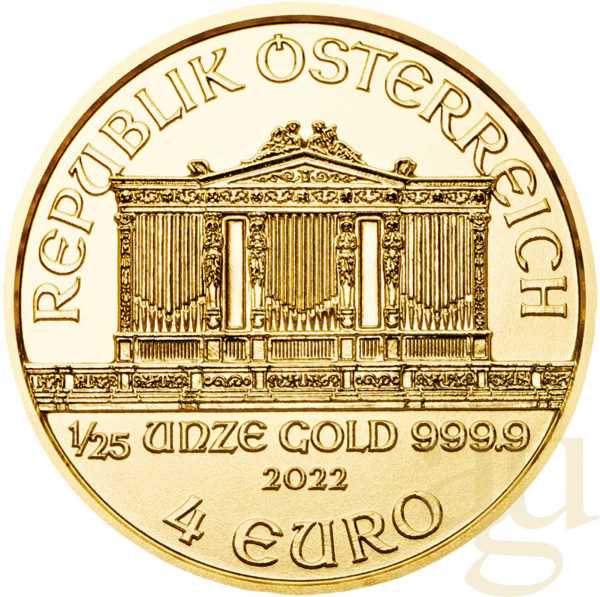 1/25 Unze Goldmünze Wiener Philharmoniker