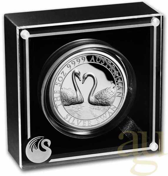 5 Unzen Silbermünze Australien Schwan 2022 - High Relief - polierte Platte
