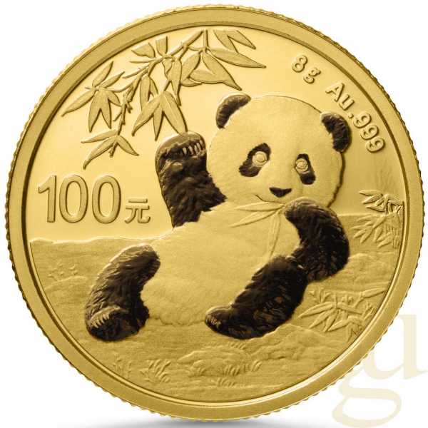 8 Gramm Goldmünze China Panda 2020