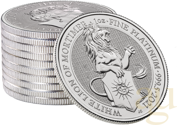 1 Unze Platinmünze Queens Beasts White Lion 2021
