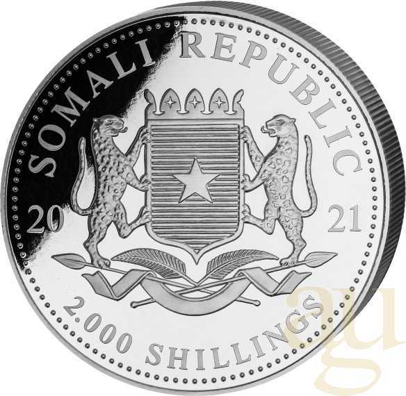 1 Kilogramm Silbermünze Somalia Elefant 2021