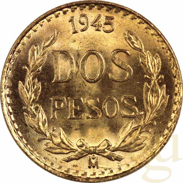 2 Dos Pesos Goldmünze Mexiko