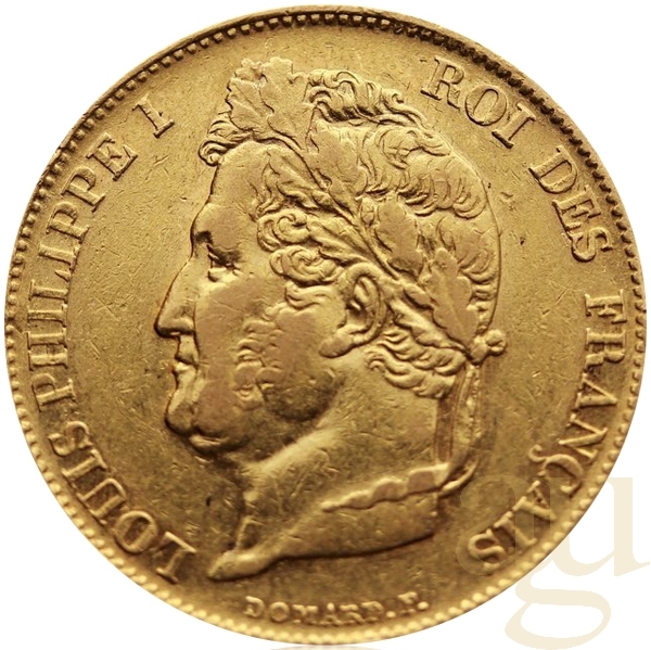 20 Francs Goldmünze Louis Philippe I. mit Kranz