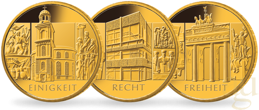 2 × 1/2 Unze Goldmünze - 100 Euro Deutschland gemischt