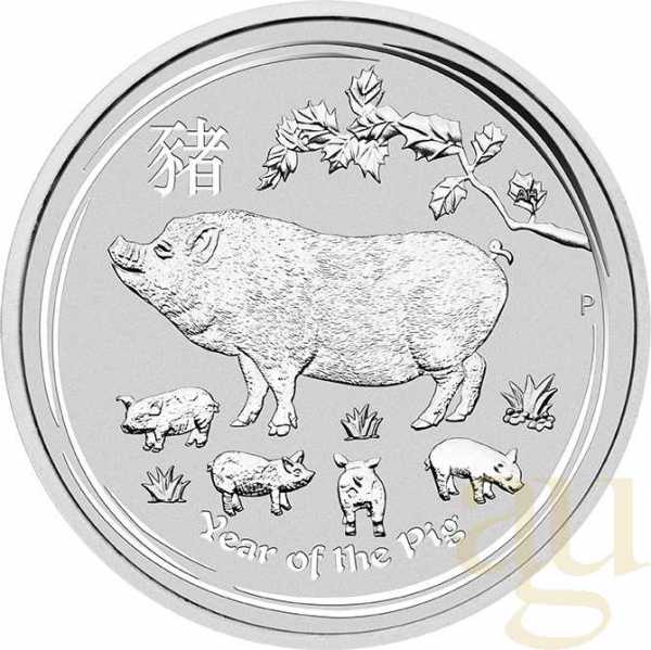 5 Unzen Silbermünze Australien Lunar II Schwein 2019