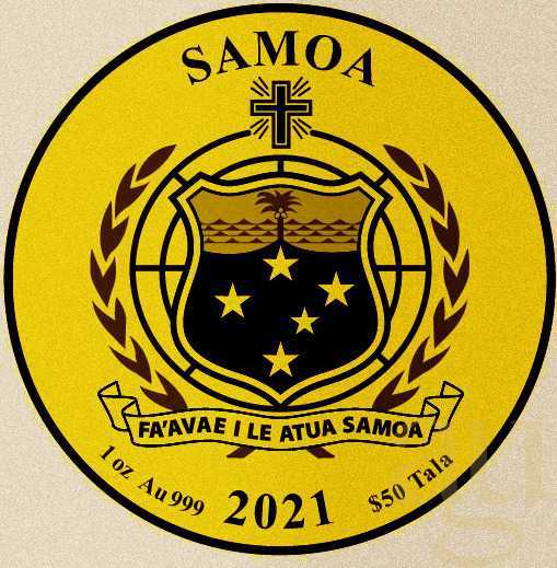 1 Unze Goldmünze Samoa Aztekenkalender 2021