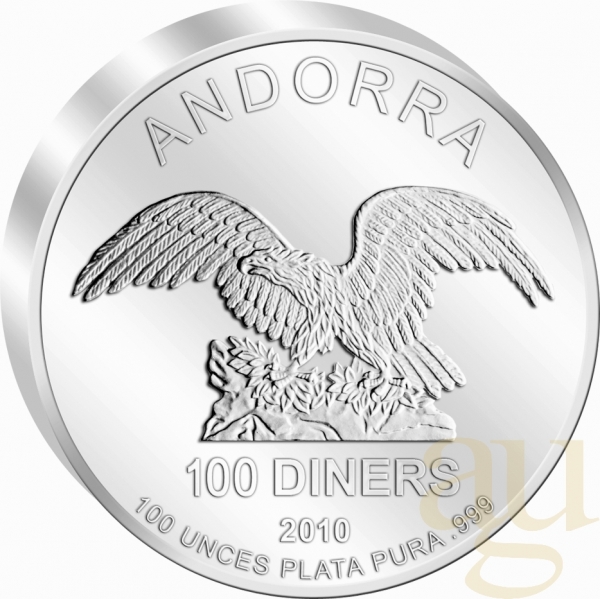 100 Unzen Silbermünze Andorra Eagle 2010