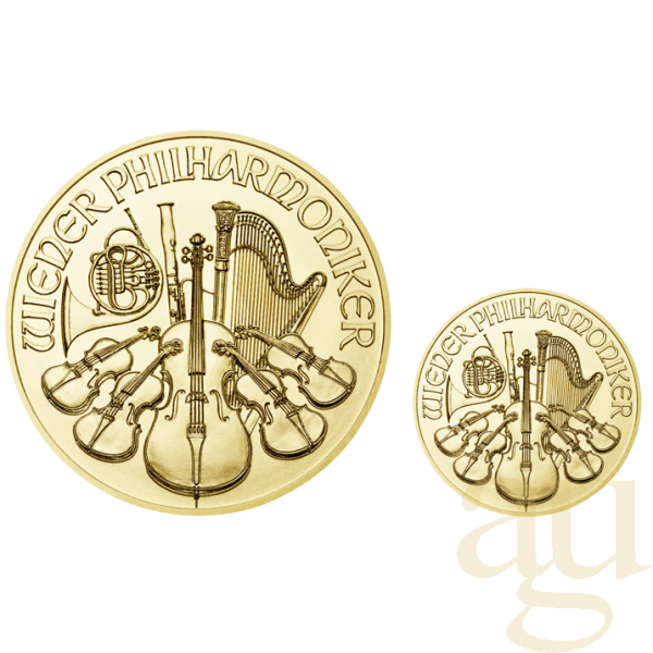 1,25oz Goldmünzenset Wiener Philharmoniker 2014 polierte Platte - 25 Jahre