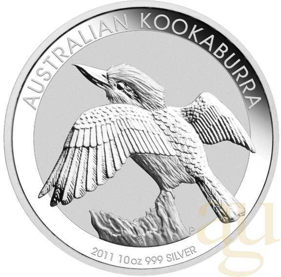 10 Unzen Silbermünze Australien Kookaburra 2011