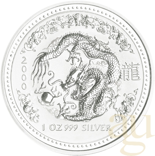 1 Unze Silbermünze Australien Lunar I Drache 2000