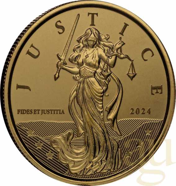 1 Unze Goldmünze Gibraltar Lady Justice 2024
