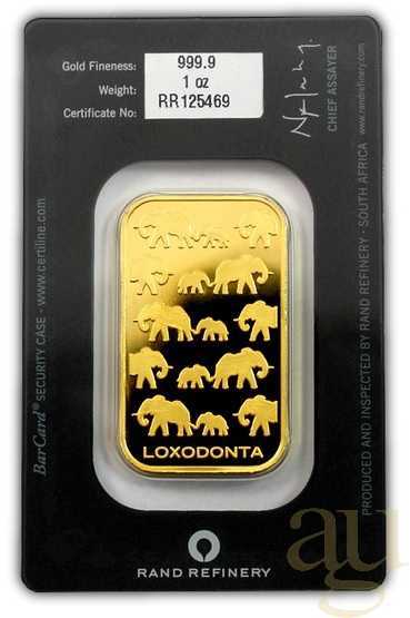 31,1 Gramm Goldbarren Rand Refinery - Elefant