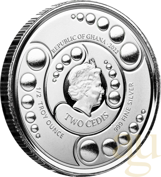 1/2 Unze Silbermünze Afrika Ghana Alien 2022