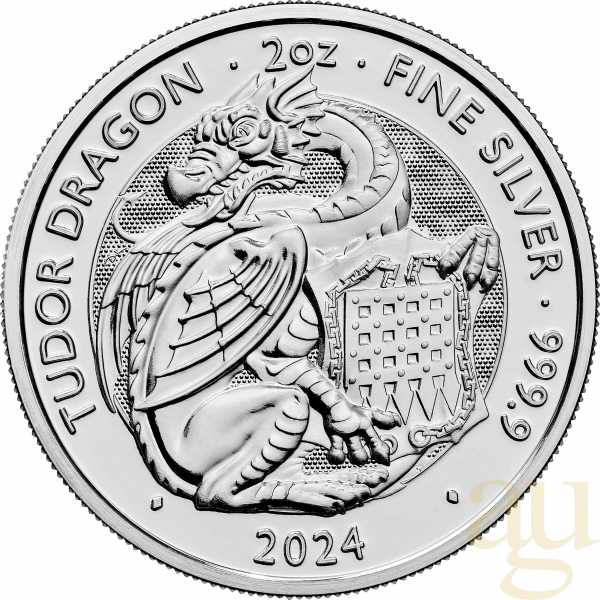 2 Unzen Silbermünze Tudor Beasts Tudor Dragon 2024