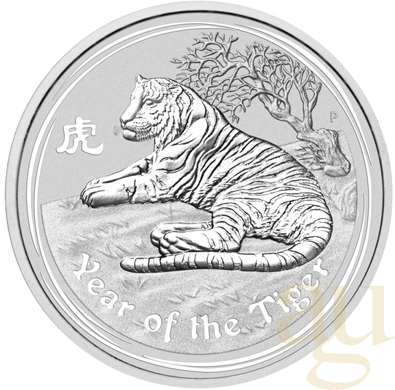 1 Unze Silbermünze Australien Lunar II Tiger 2010