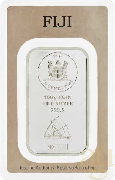 100 Gramm Silber Argor Heraeus Fiji Münzbarren