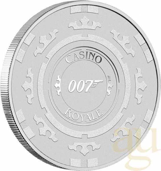 1 Unze Silbermünze Tuvalu James Bond - Casino Royale Chip 2023