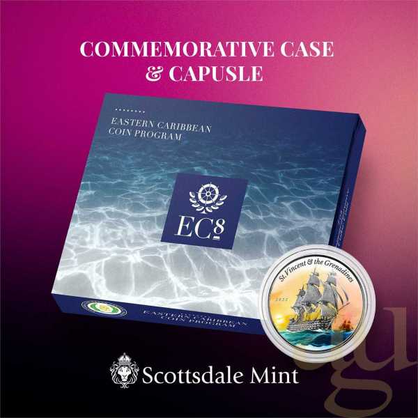 1 Unze Silbermünze EC8 St. Vincent & The Grenadines - Warship 2022 - coloriert