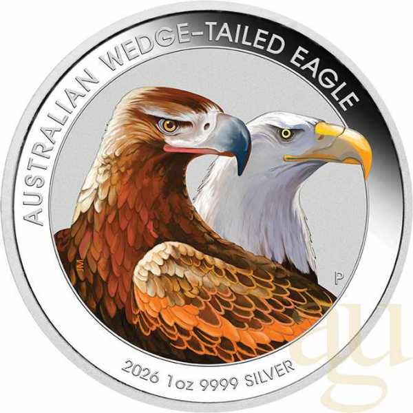 1 Unze Silbermünze Australien Wedge Tailed Eagle 2026 coloriert - Coincard