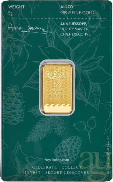 5 Gramm Goldbarren The Royal Mint - Merry Christmas