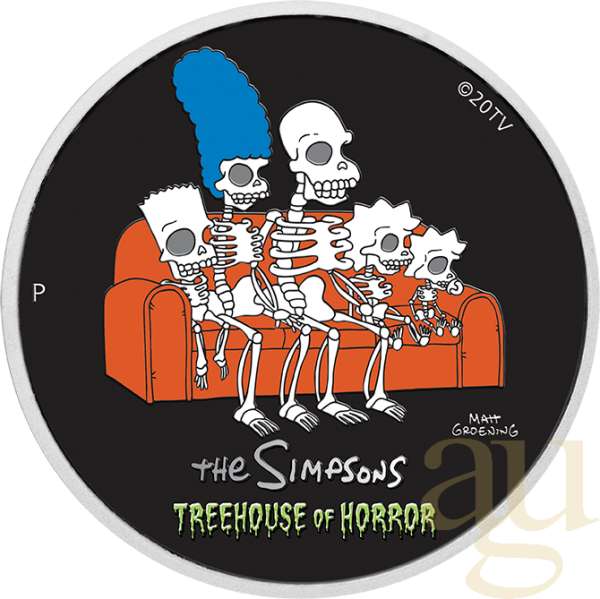 1 Unze Silbermünze Tuvalu The Simpsons - Treehouse of Horror 2022 - coloriert