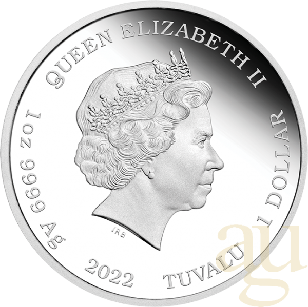 1 Unze Silbermünze Tuvalu The Simpsons - Krustylu Studios 2022 polierte Platte - coloriert