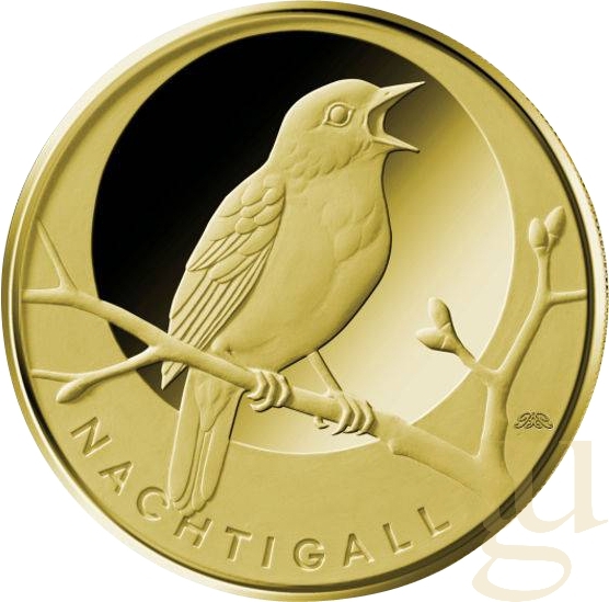 20 Euro Goldmünze Heimische Vögel - Nachtigall 2016 - Set