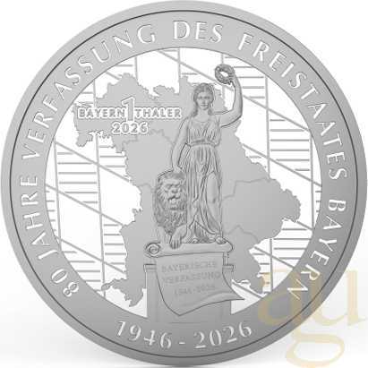 1 Unze Silbermünze Bayern Thaler - 80 Jahre Verfassung 2026