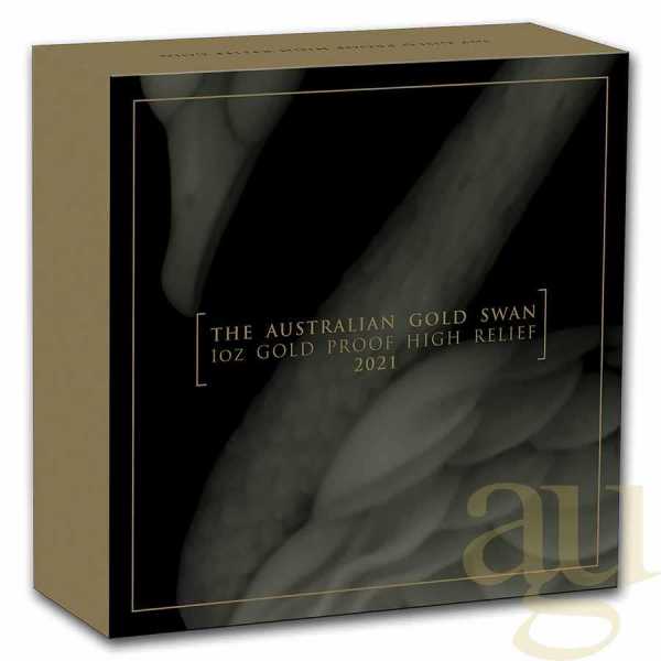 1 Unze Goldmünze Australien Schwan 2021 - High Relief - polierte Platte