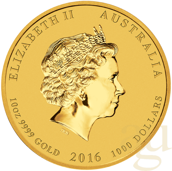 10 Unzen Goldmünze Australien Lunar II Affe 2016