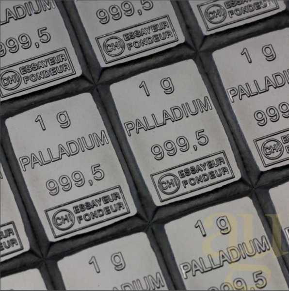 50 Gramm Palladium Tafelbarren