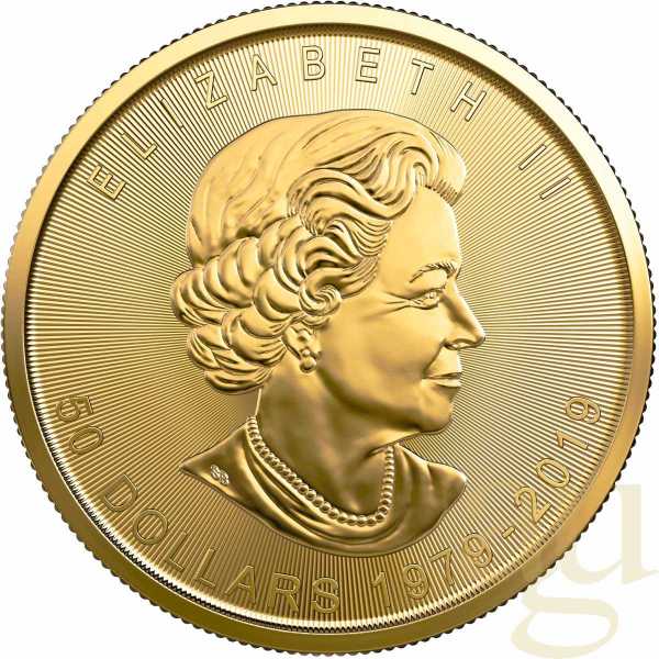 1 Unze Goldmünze Maple Leaf - Jubiläum 40 Jahre 2019