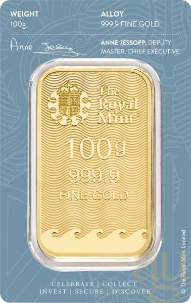 100 Gramm Goldbarren The Royal Mint - Britannia