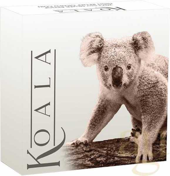 5 Unzen Silbermünze Australien Koala 2024 - High Relief - polierte Platte - rosè vergoldet