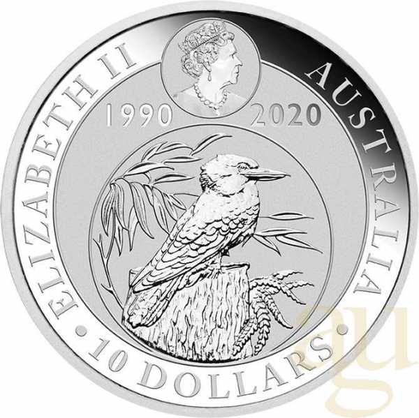 10 Unzen Silbermünze Australien Kookaburra 2020