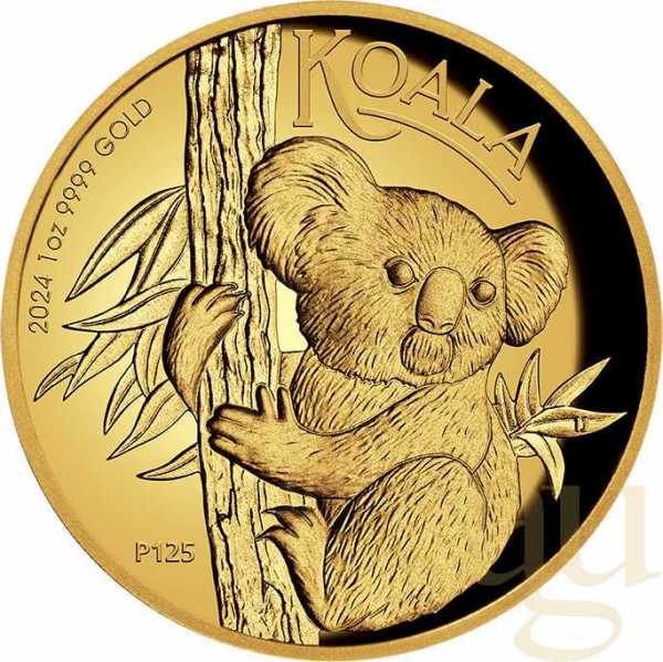 1 Unze Goldmünze Australien Koala 2024 polierte Platte - High Relief