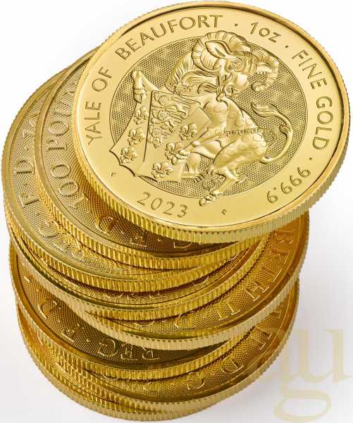 1 Unze Goldmünze Tudor Beasts Yale 2023