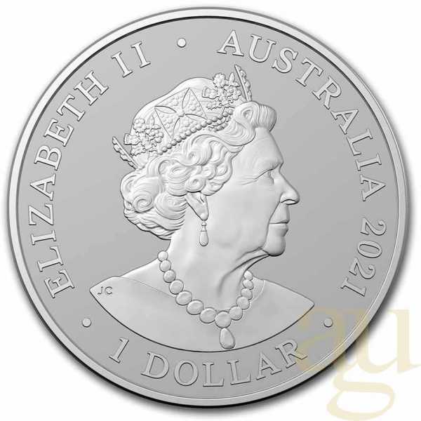 1 Unze Silbermünze Australien Fraser´s Dolphin - Borneo Delfin 2021