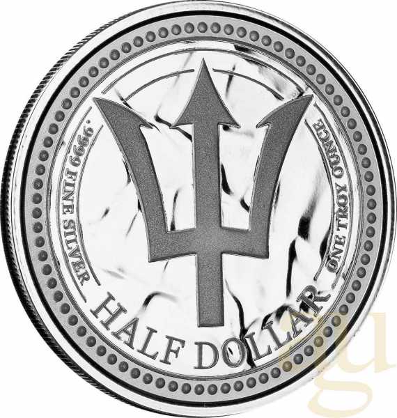 1 Unze Silbermünze Barbados Trident 2024