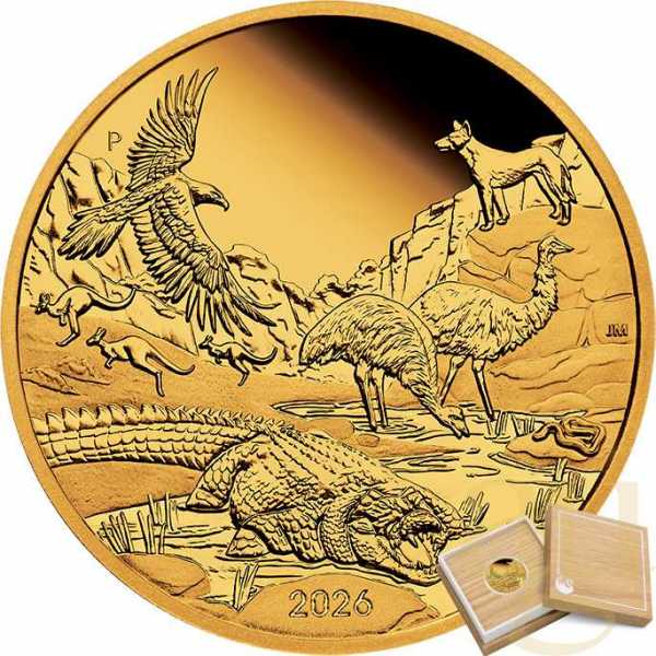 1 Unze Goldmünze Wonders of Australia - The Outback 2026 polierte Platte
