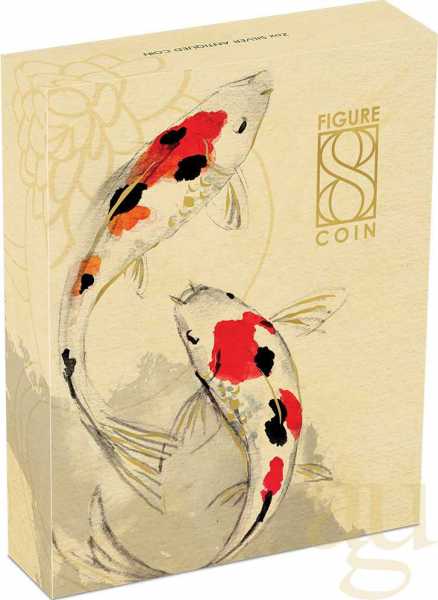 2 Unzen Silbermünze Australien Figure 8 Koi Fish 2019 Antik Finish