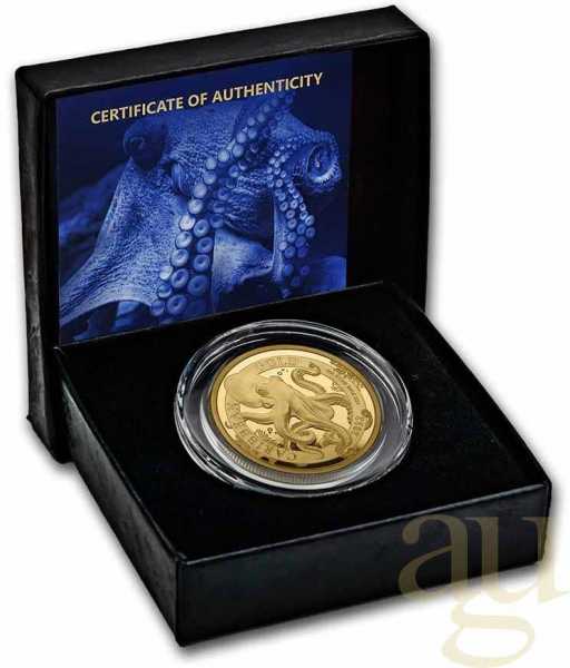 1 Unze Goldmünze Barbados Octopus 2022