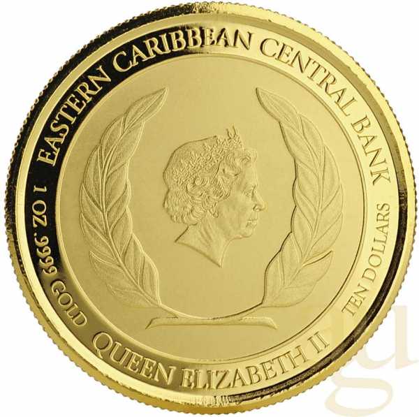 1 Unze Goldmünze EC8 Dominica - The Nature Isle 2018 - coloriert