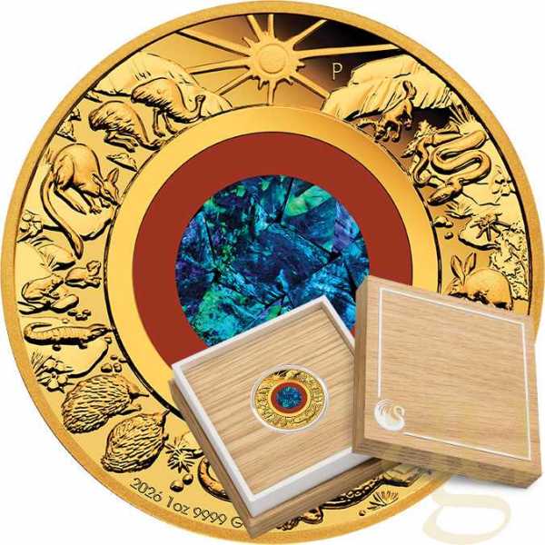 1 Unze Goldmünze Wonders of Australia Opal - The Outback 2026 - polierte Platte