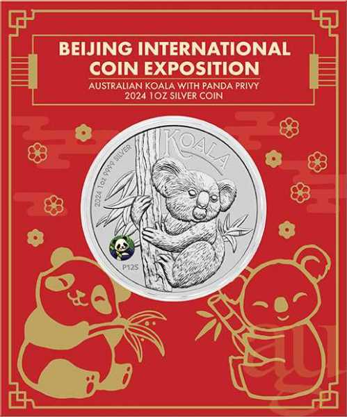 1 Unze Silbermünze Australien Koala 2024 - Panda Privy Mark