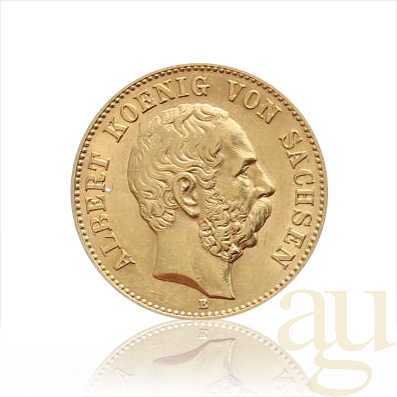 20 Mark Goldmünze Albert König von Sachsen