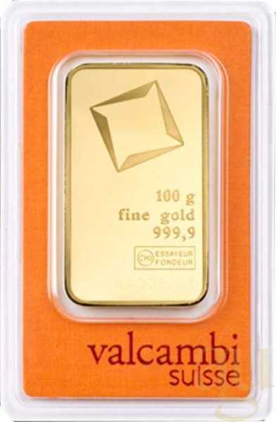 100 Gramm Goldbarren Valcambi