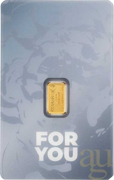 1 Gramm Goldbarren C. Hafner - For You - Blau