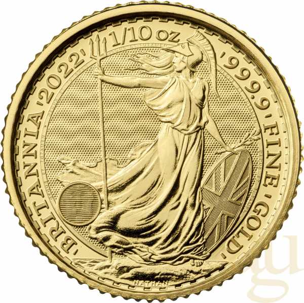 1/10 Unze Goldmünze Britannia 2022
